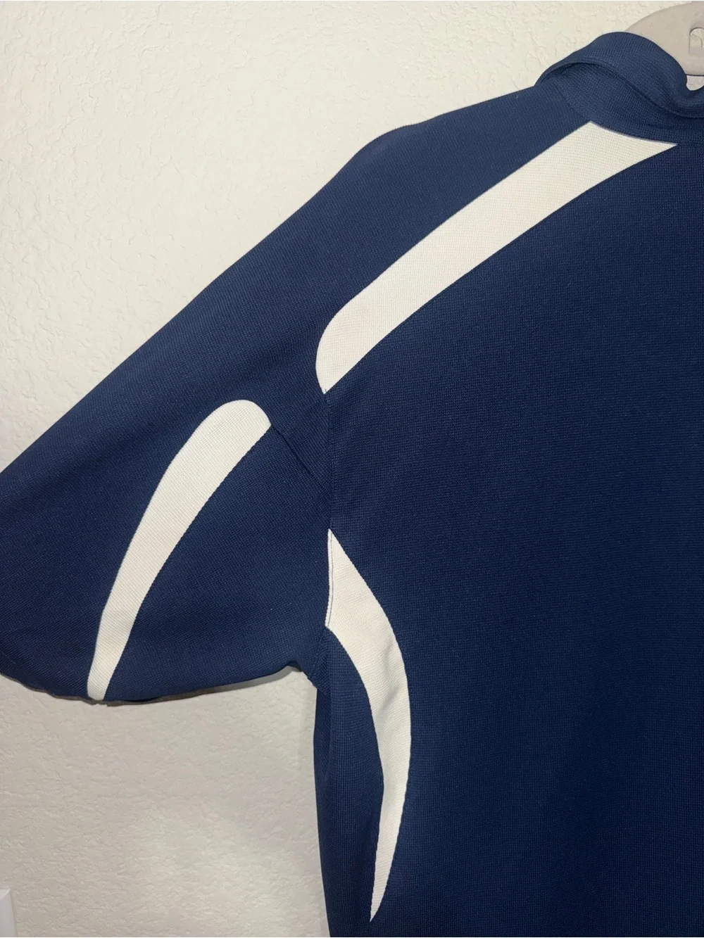 Nike Team Navy Blue White Colorblock FIT DRY Polo Shirt Size M